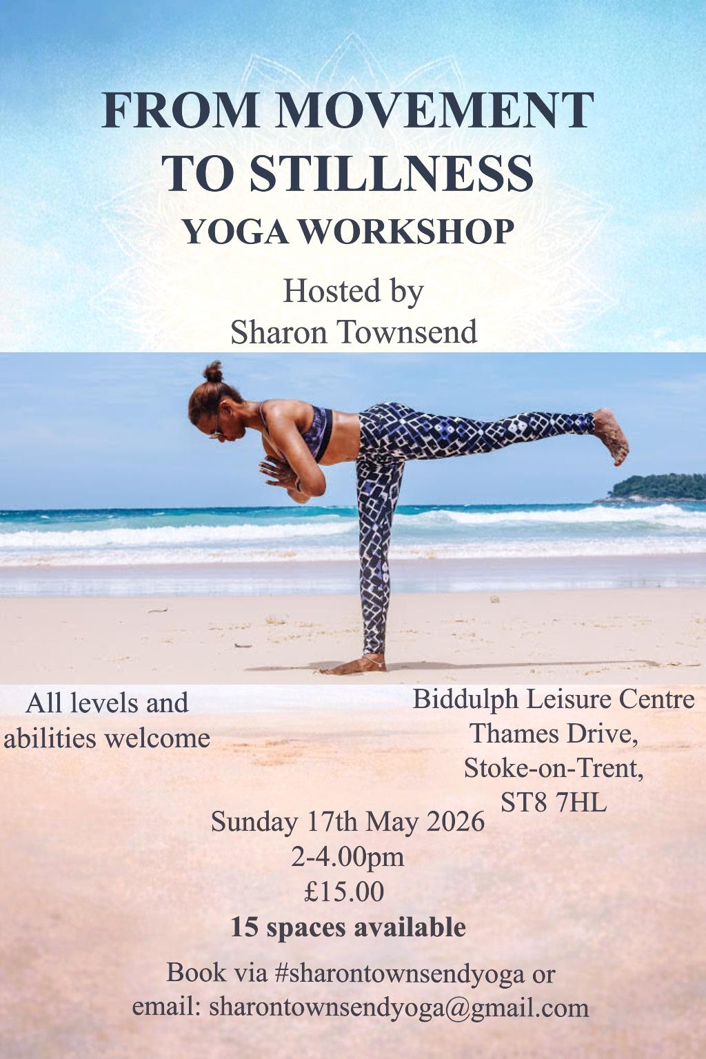 From Movement to Stillness and Yoga Nidra workshop flyer